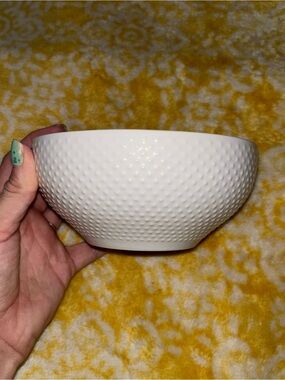 Textured White Porcelain Cereal Bowl NWOT